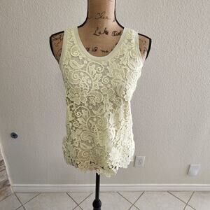 J. crew crocheted lace front Limon‎ colored tank top size XXS